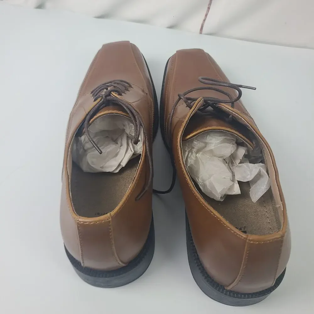Mens JF‎ J Ferrar Kent Brown Lace Up Size 11M Oxford Dress Shoes